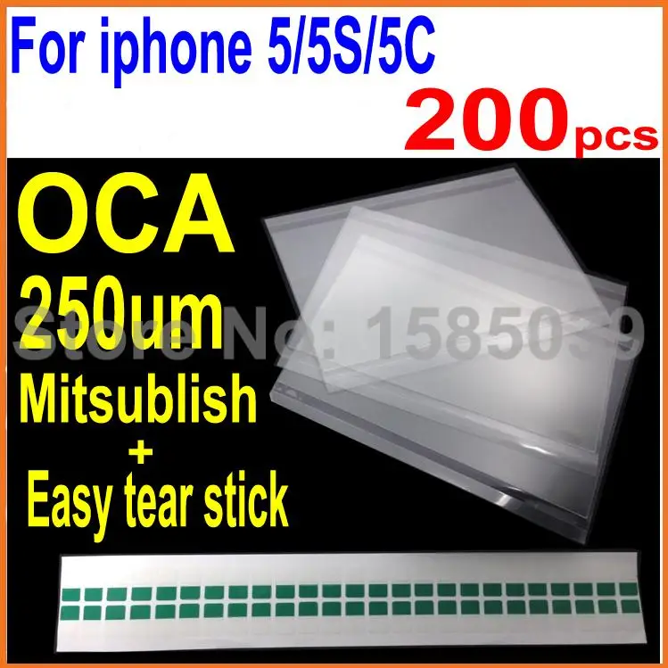 

Wholesale 200pcs Top Quality Mitsubish OCA optical adhesive for iphone 5 5g 5c 5s 250um,original