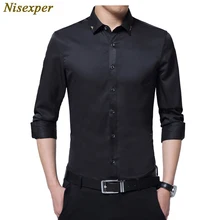 Мужские рубашки мужские с длинным рукавом Осенние новые модные дизайнерские хорошего качества однотонные рубашки Slim Fit деловые рубашки Формальные 5XL