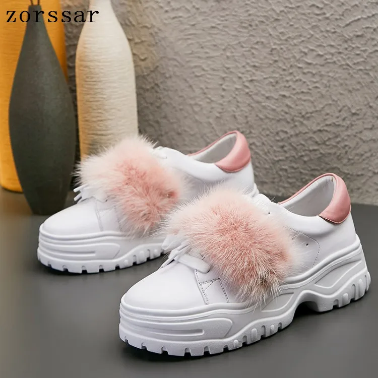 

New 2019 Spring Autumn Women Flat Platform Shoes Genuine Leather Thick bottom sneakers Woman Casual Shoes Lace up Flats creepers