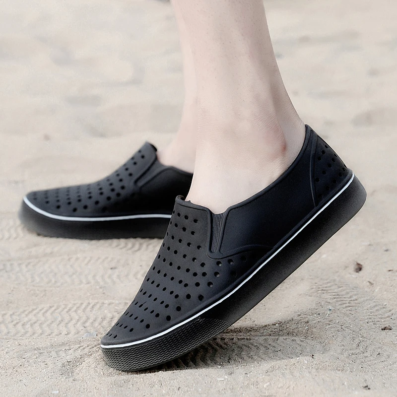 Weweya Fashion Clogs Couple Shoes Slip On Female Sandals Summer Hollow