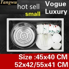 Балкон, кухня, ручная раковина одинарная мойка, маленькая 304 нержавеющая сталь,, 45x40/52x42/55x41 см