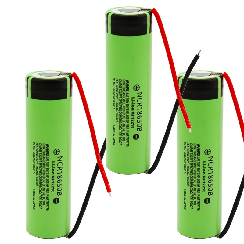 100% Новый оригинальный NCR18650BDIY + провод 3 7 v 3400 mah 18650 литиевая аккумуляторная