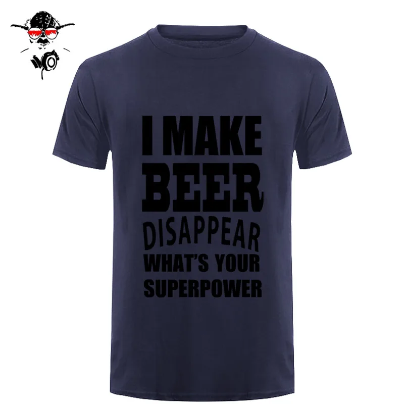 New Funny JOKE I Make Beer Disappear Gift for Dad Grandad T Shirt Men Funny Tshirt Man Clothing Short Sleeve Camisetas T-shirt