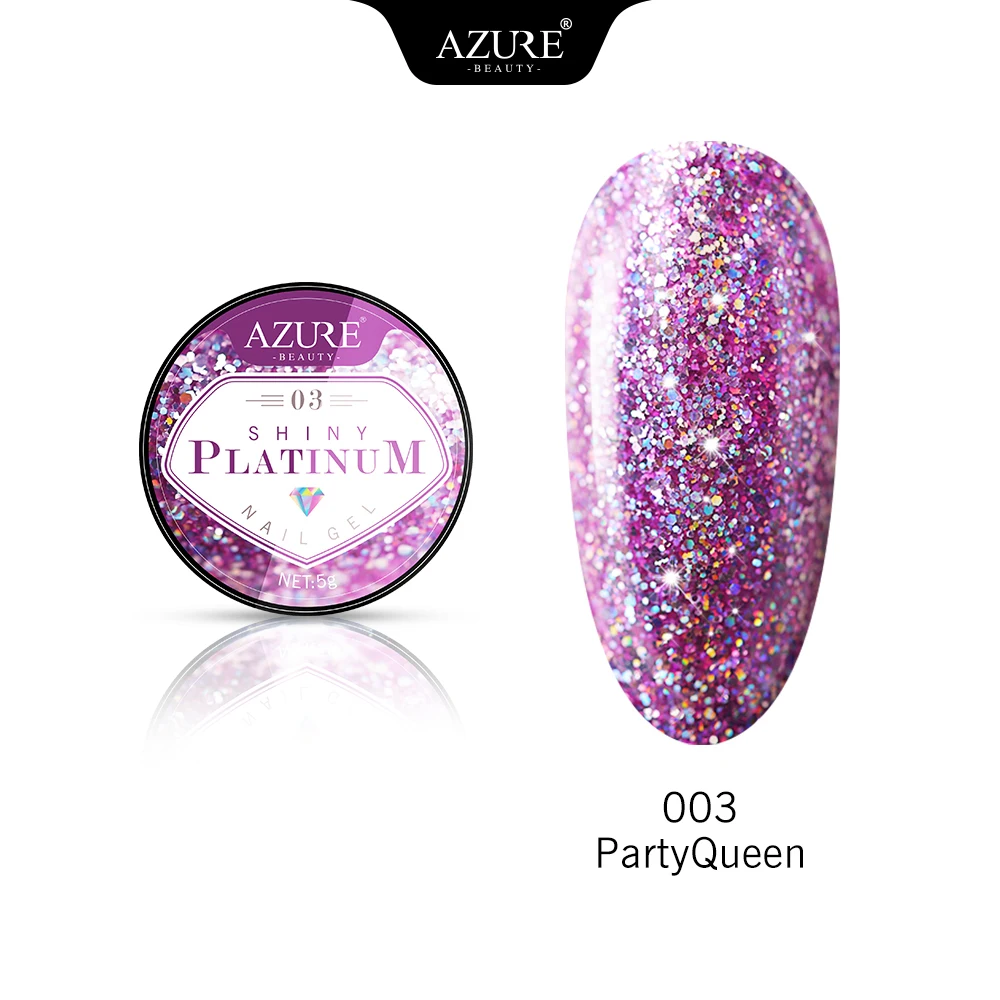 Лак для ногтей Azure Beauty Platinum блестящий светодиодный гель отмачиваемый лак