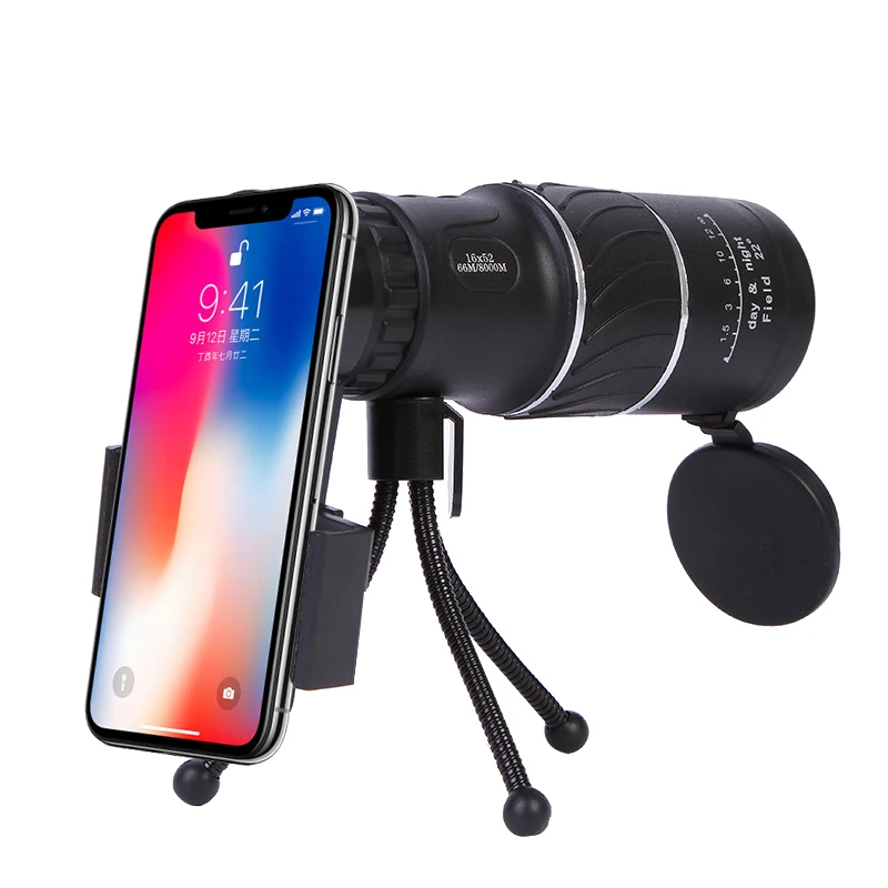 Ecusells 16X52 зум-объектив для смартфона Монокуляр мобильный телефон телескоп объектив Кемпинг путешествия штатив клип Объективы для