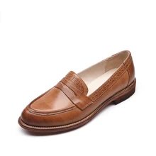 2017 new fashion Free shipping spring women shoes breathable genuine leather british style loafers women flats high quality