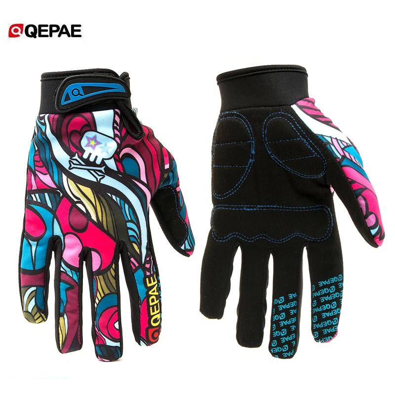 Qepae перчатки для мотокросса на открытом воздухе, велосипедные перчатки на полный палец, противоскользящие велосипедные перчатки для катания на лыжах, мотоциклетные перчатки