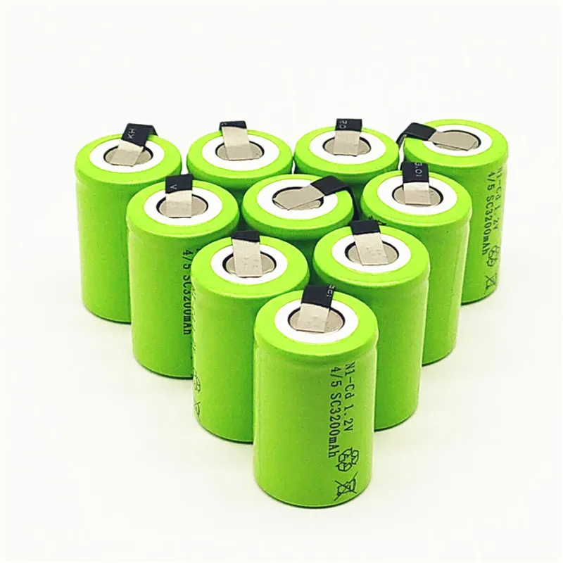 16 шт 4/5SC 1,2 V аккумуляторная батарея 3200mAh 4/5 SC Sub C Ni-CD ячейка с сварочными вкладками для электродрель отвертка