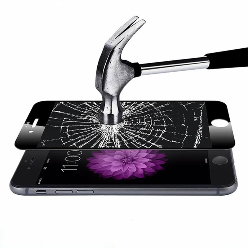 Закаленное стекло с полным покрытием для iPhone 7 8 Plus 5 5s SE Взрывозащищенная защитная