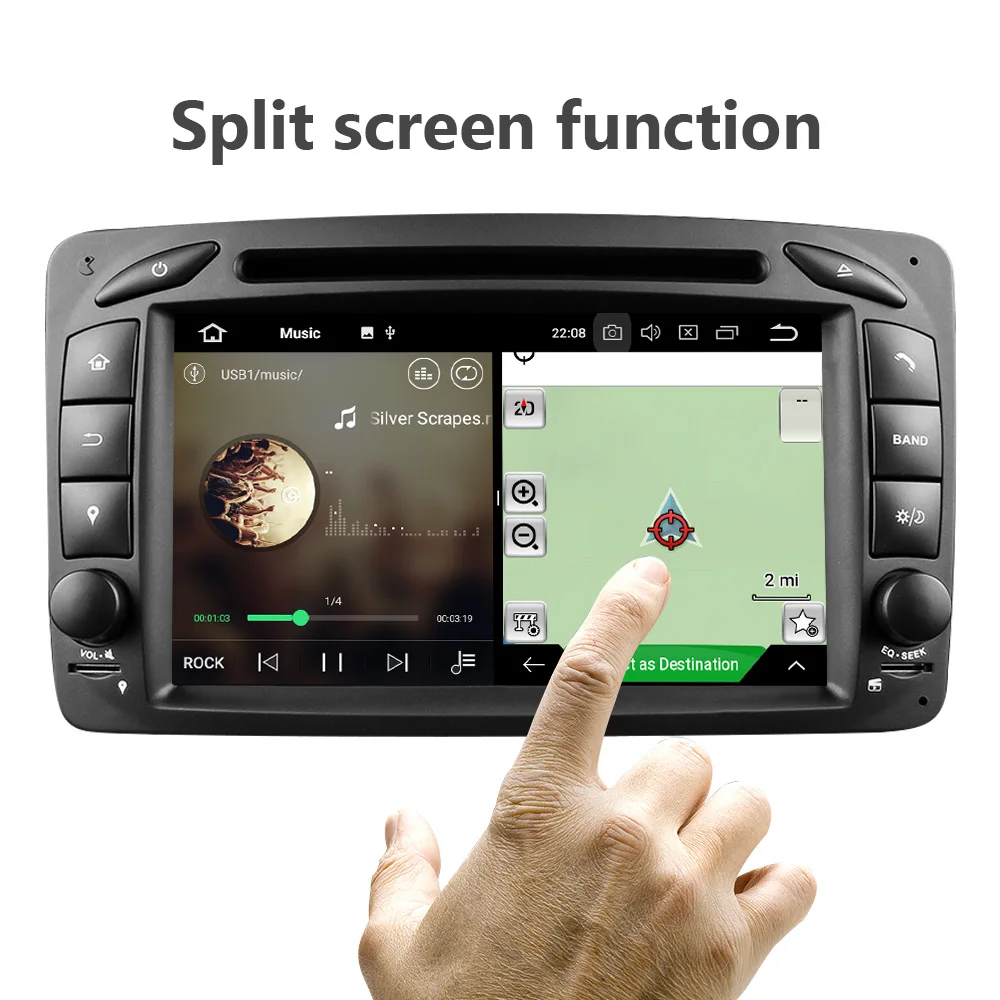 Flash Deal Eunavi 2 Din Android 9.0 Car DVD Radio Player car stereo gps navi For Benz W203 W208 W209 W210 W463 Vito Viano with wifi bt swc 1