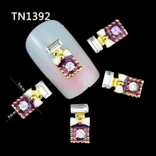 Blueness 10 шт. Блестящие Стразы для ногтей бант флакон духов ногти золотой сплав 3D сделай сам украшения для ногтей талисманы инструмент для маникюра