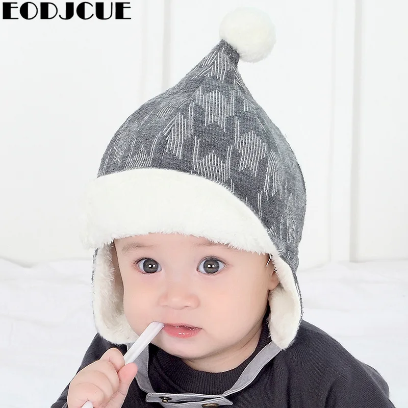 

1 Pcs Kids Winter Hats Chullo Girls Boys Children Warm Caps Cute Pompom Thicken Knitted Hat Beanie Hat Unisex Plush Hat