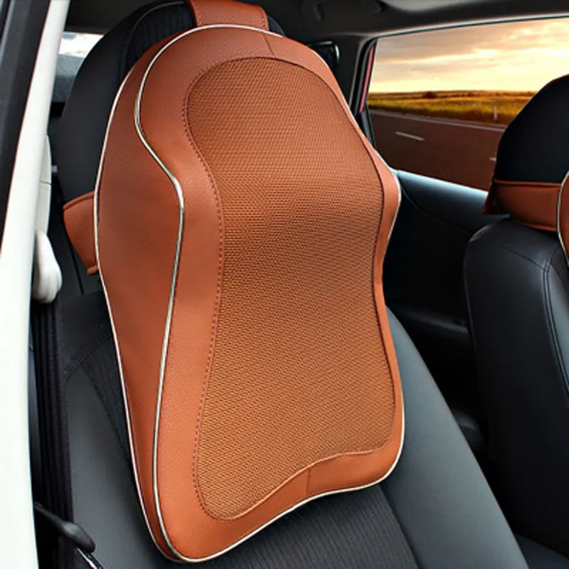 Автомобильная подушка для подголовника с эффектом памяти, микроволокно, автомобильное сиденье для шеи и талии, защита, дышащие сиденья, аксессуары для интерьера