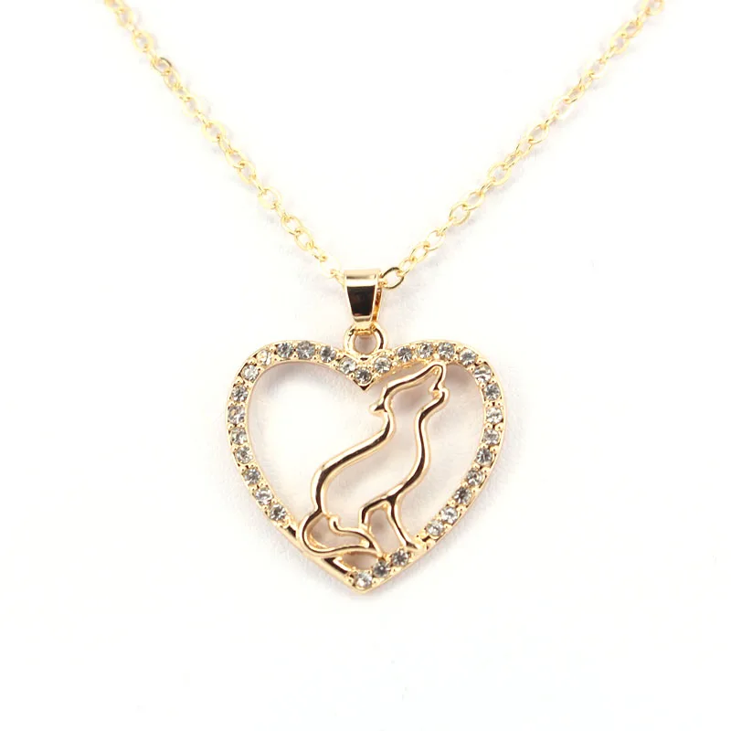 

hzew dog heart pendant necklace two colors dog necklaces gift