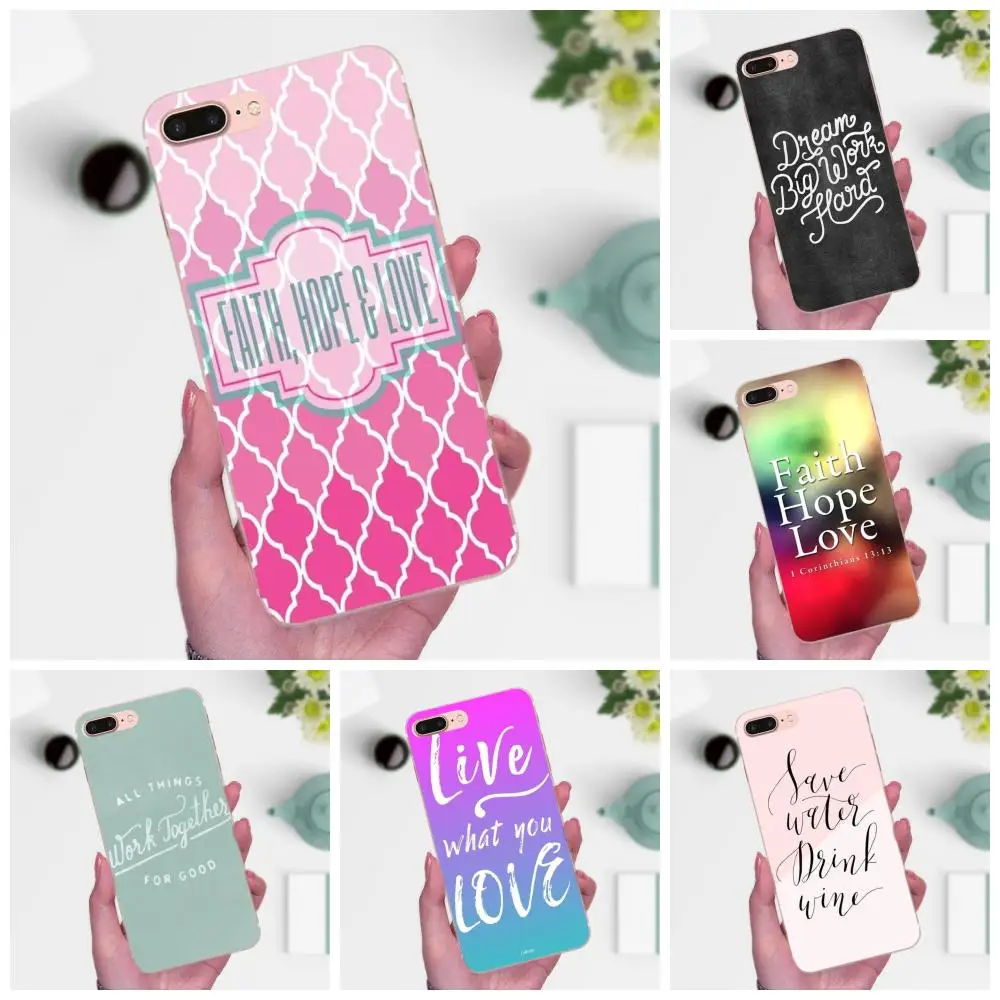 

Soft Capa Coque For Apple iPhone 4 4S 5 5C 5S SE 6 6S 7 8 Plus X XS Max XR Faith Hope Love