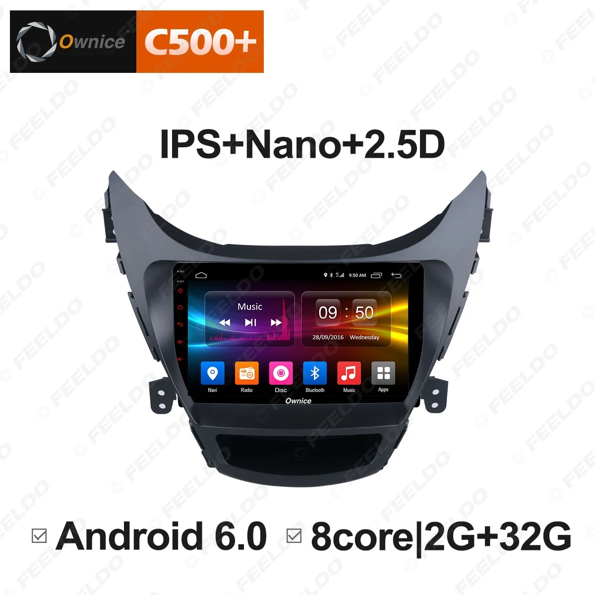 Sale LEEWA 9" 2.5D Nano IPS Screen Android 8.1 Octa Core/DDR3 2G/32G/4G LTE Car Media Player With GPS For Hyundai Avante 2012 - 2016 3