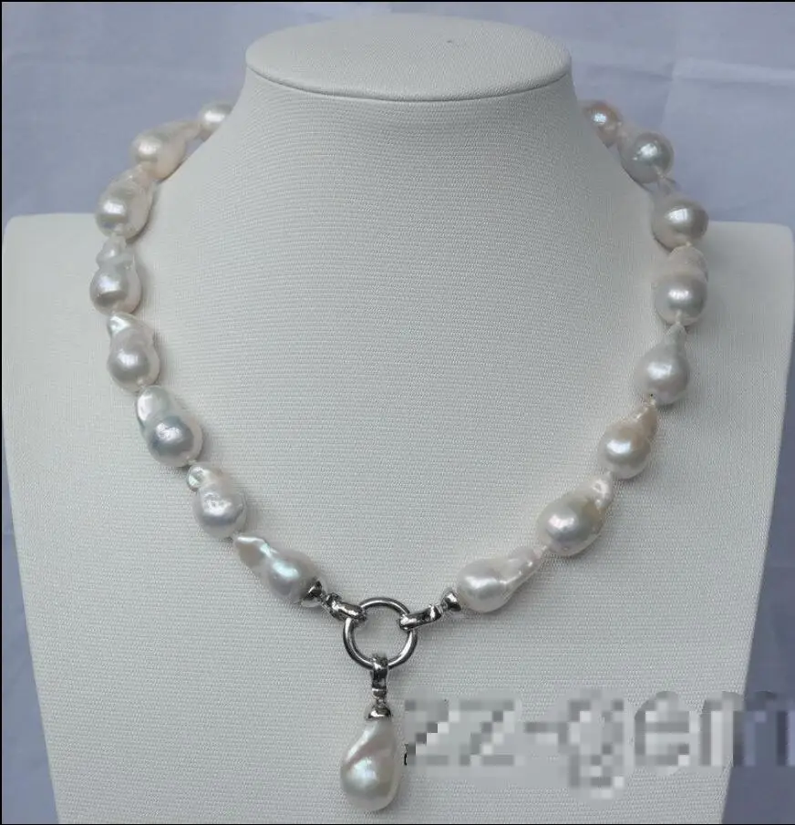 

FREE SHIPPING>>>@@ > Hot sale new Style >>>>> natural white Nucleated Flameball pearl necklace 18