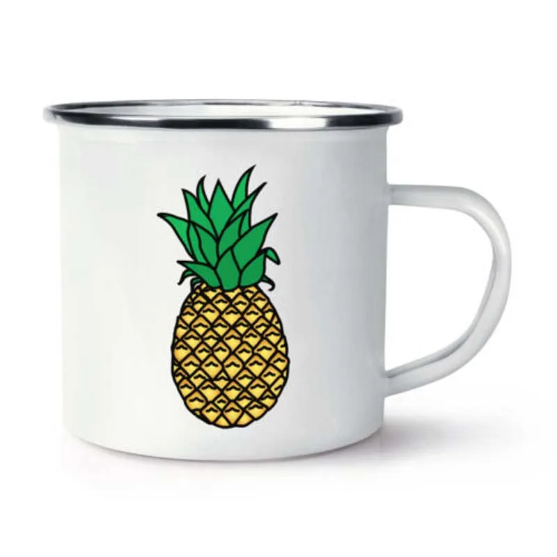 

Stainless Steel Camping Coffee Mug Pineapple Retro Enamel Birthday Christmas Outdoors Metal Enamel Campfire Cup