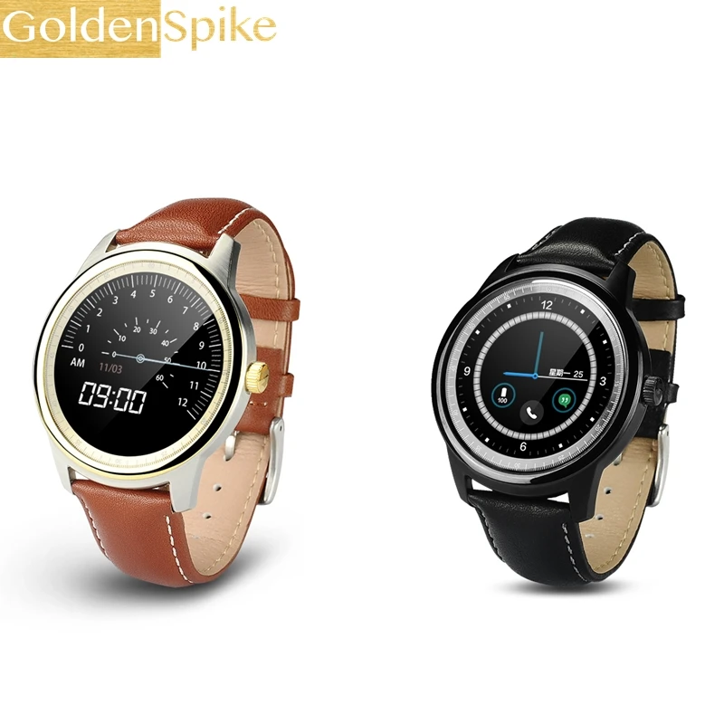

2017 NEW DM365 Bluetooth 4.0 Smart Watch 360*360 IPS full view & Leather Strap Pedometer Sleep Monitor Support Hebrew Turkish