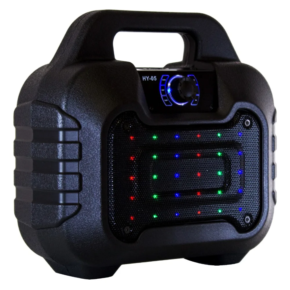 

Karaoke Bluetooth Speaker with Wireless Microphone Input FM Radio Portable USB TF Card Rechargeable Flash Light
