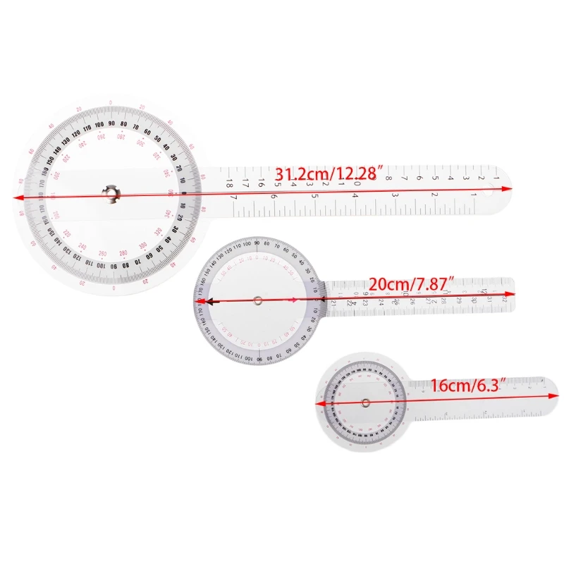 OOTDTY 3 шт./компл. Пластик 360 градусов Гониометр Угол транспортир правителя мера медицинского