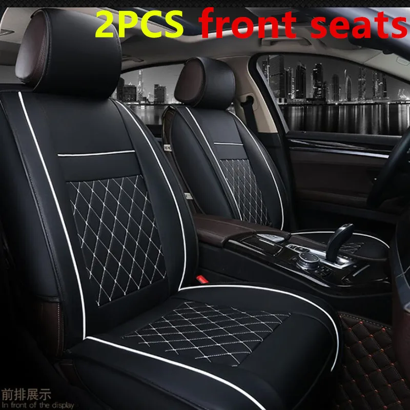 Специальные кожаные чехлы для сидений автомобиля для Ford mondeo Focus 2 3 Fiesta mondeo Edge Explorer aurus S-MAX автомобильные аксессуары для стайлинга автомобилей - Название цвета: 2PC Standard Edition