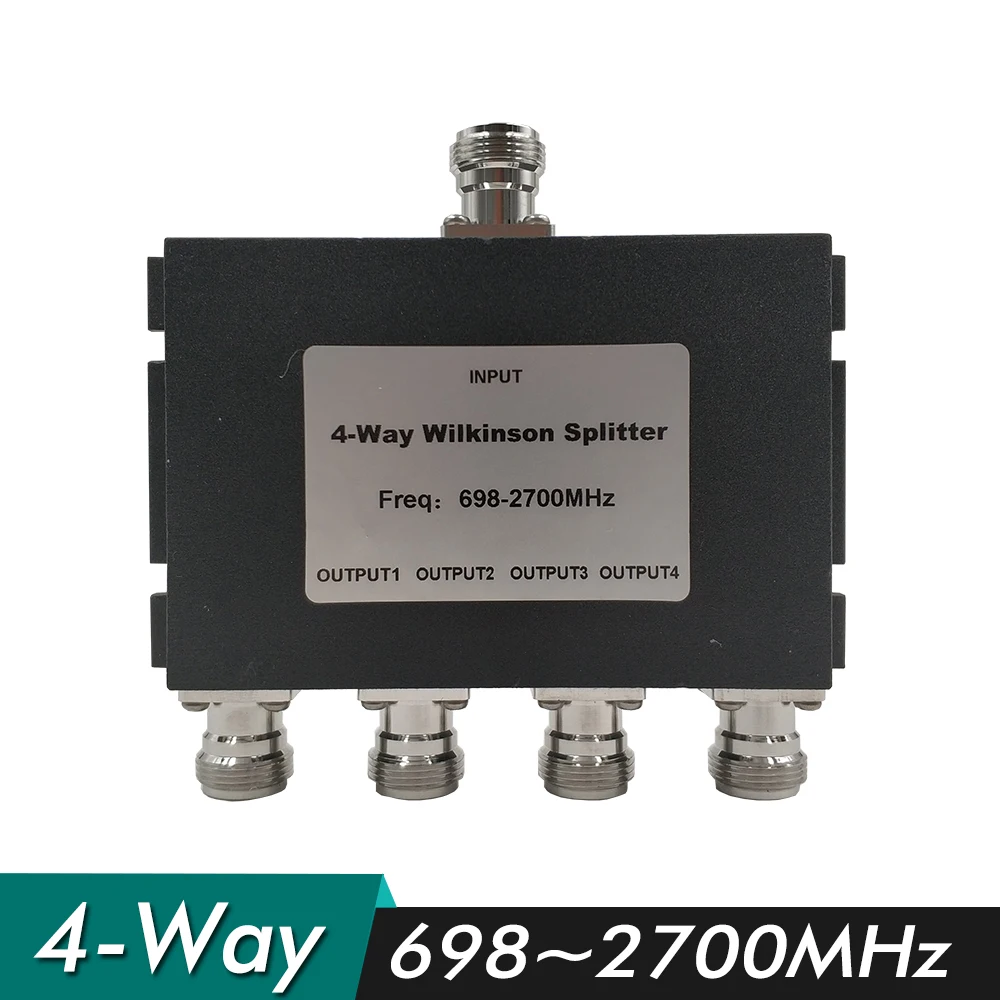 4-Way Power Splitter 698~2700MHz N-Female 4 way Power Divider for Cell Phone Signal Booster Repeater Amplifier Antenna Cable