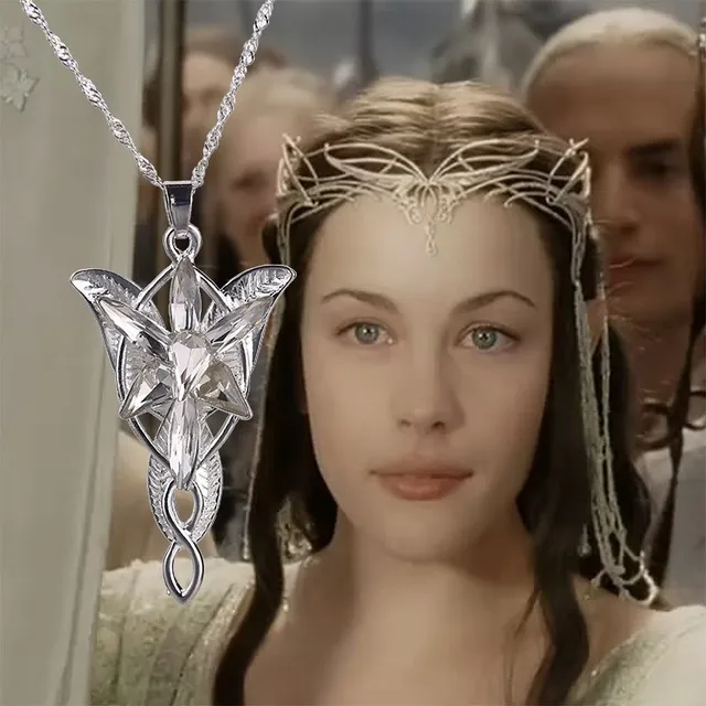 The Lord Of The Hobbit Silver Long Arwen Evenstar Pendant Necklace For