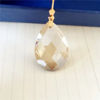 

Fascinating 120pcs/Lot 38mm Cognac Crystal Chandelier Almond Hanging Lamp Pendants Free Shipping, Home Wedding Part Decoration