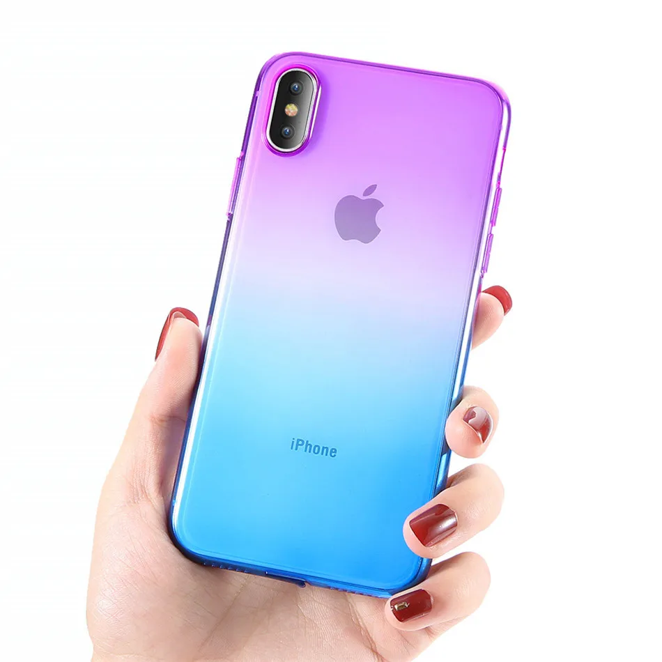 KISSCASE градиентный чехол для iPhone 11 6 6 S 7 8 Plus X XR XS Max Ультратонкий силиконовый чехол для iPhone 5S, se 11 Pro Max