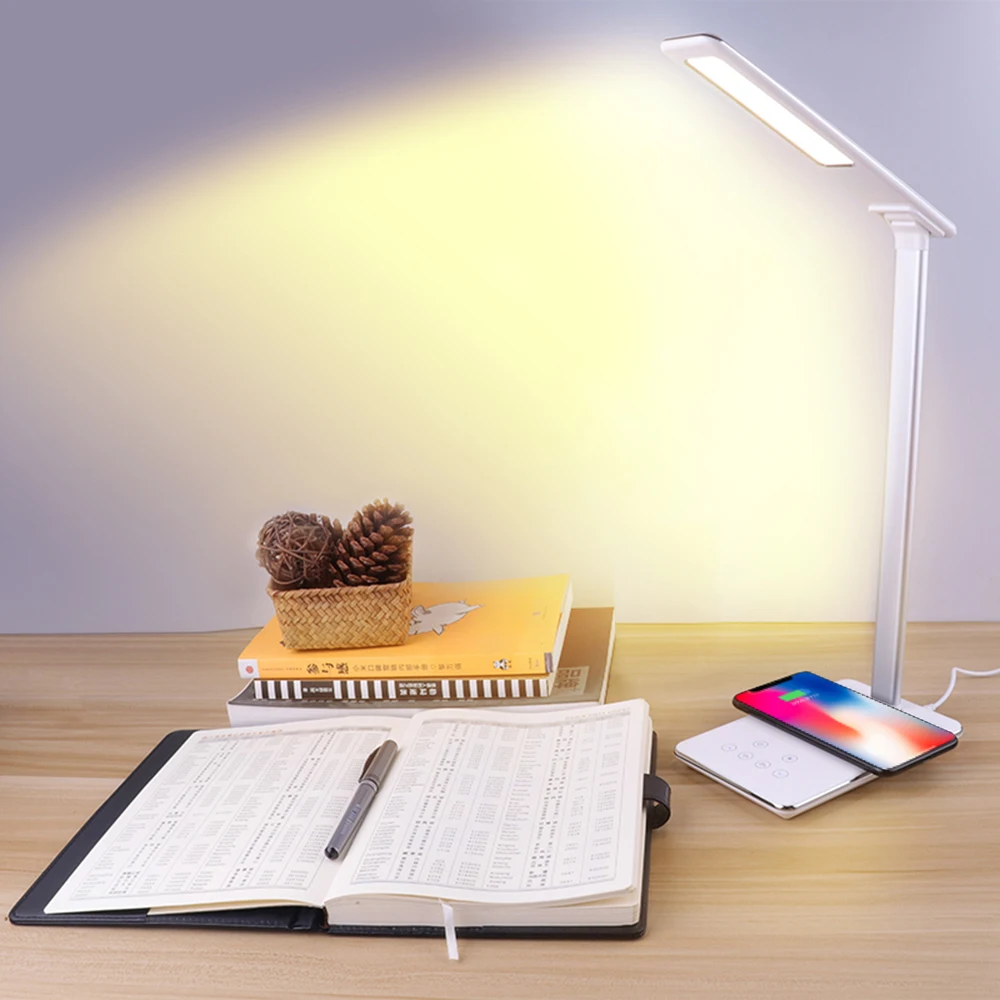 Настольная лампа, светодиодная настольная лампа с сенсорным зажимом, лампа для учебы, флексографская лупа, настольный Usb Настольный светильник, перезаряжаемый светильник, 4 цвета