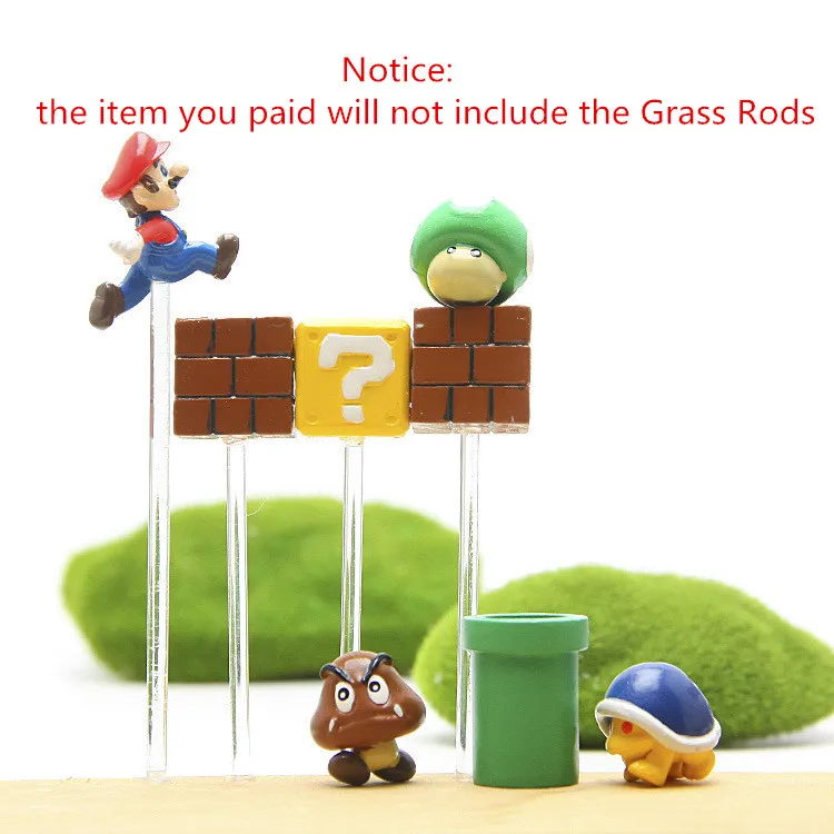 2017 Super Mario Bros Figure Mario Bullet Mushroom Tortoise Wall Well PVC Action Figure Model Toys DIY Decoration Gift