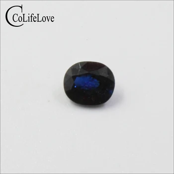 

5 mm * 6 mm natural dark blue sapphire gemstone 100% real sapphire loose gemstone VS grade