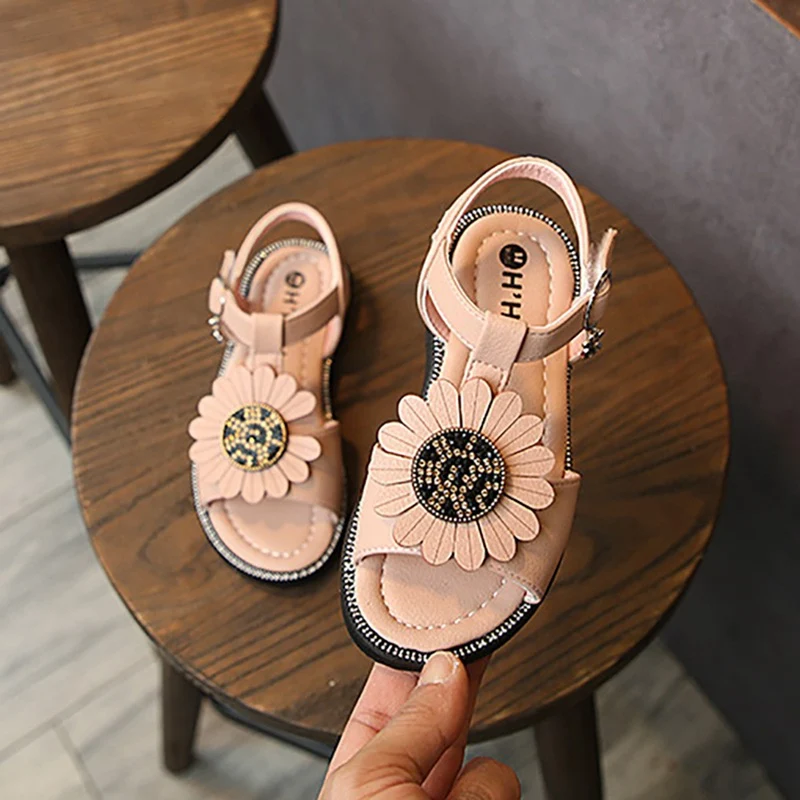 

Children Sandals Toddler Kids Shoes Baby Girls Sandals Summer Flower Design Single Princess Sandals Shoes