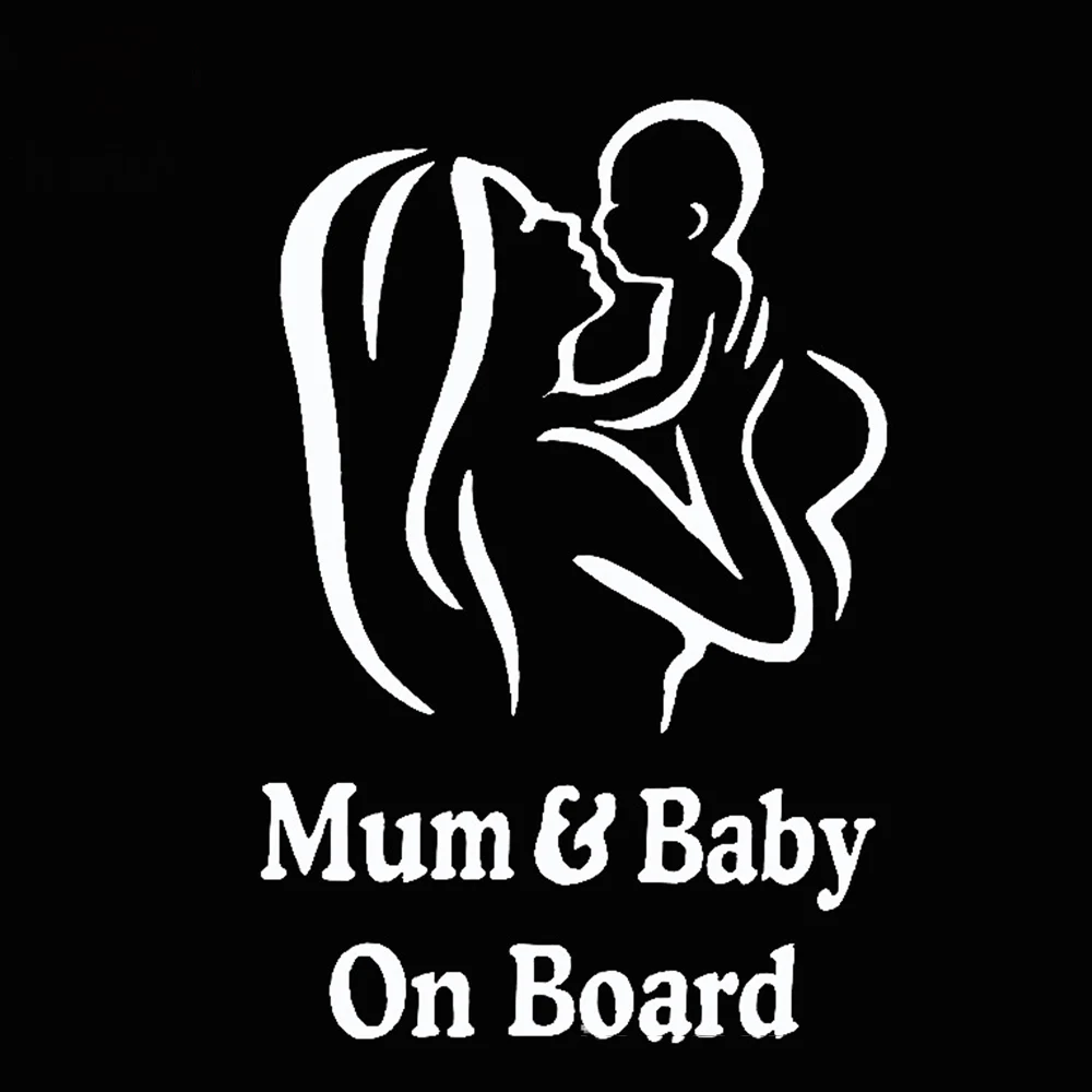 White 1 шт. 12*18 см милый автомобиль 3D стикер s Mum и Baby на доске безопасности Warining отражающие наклейки виниловые наклейки водонепроницаемый Пастер - Название цвета: White