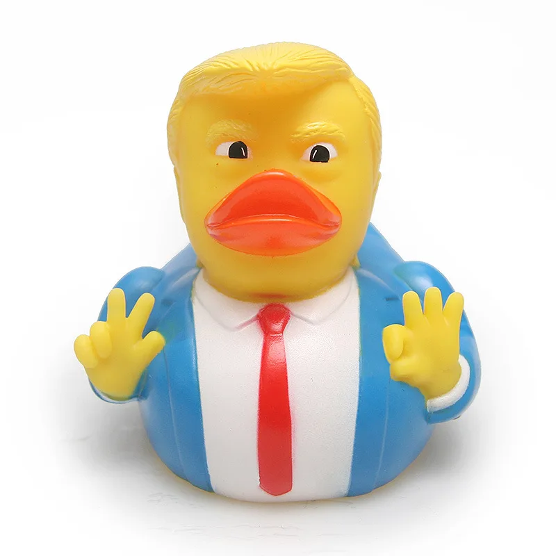 

Duck Doll Silicone PVC Bathing Spoof Duck Trump Bathing Floating Rhubarb Duck Decoration