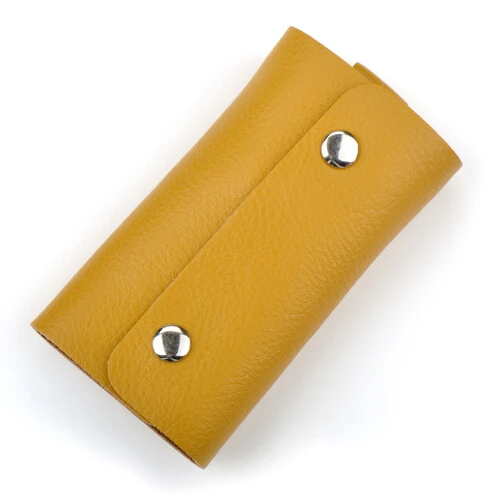 Горячая Мода коровья натуральная кожа держатель для ключей цепочка для ключей бумажник сумка продвижение подарки чехол для ключей ключница - Цвет: Yellow