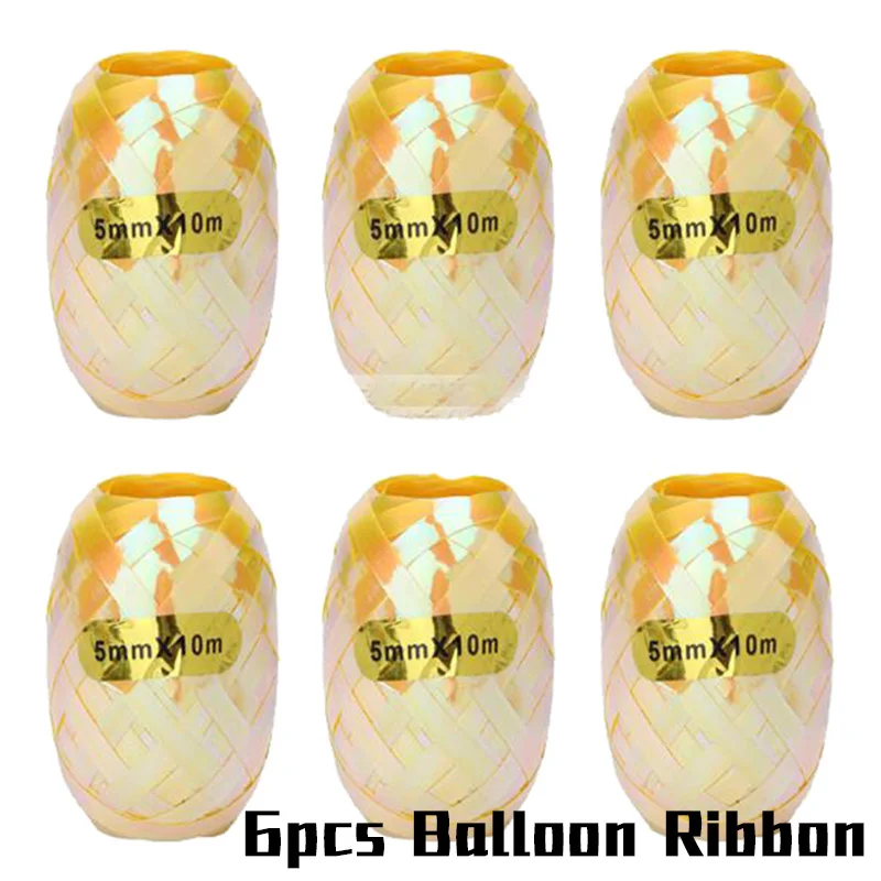 JOY-ENLIFE 5 м аксессуары для шаров цепочка для шаров 110 отверстия шары на день рождения или свадьбу лента декорации аксессуары - Цвет: 6pcs Balloon Ribbon