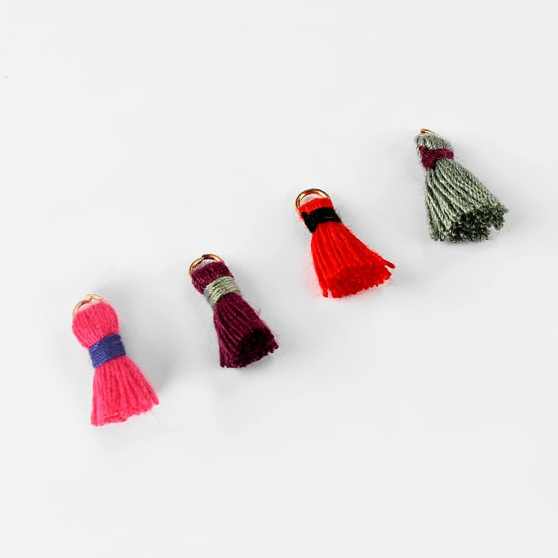 20 Pcs Cotton Tassel Pendants Boho Keyring / Jewelry / Bags / Cellphone Making Charm Accessories DIY
