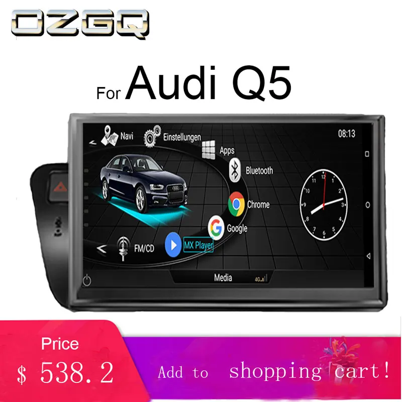 

OZGQ 3G MMI Android 10.1''Screen Quad Core Car Radio Gps Navigation For 2010-2016 Audi Q5 With Bluetooth Online and Offline Maps