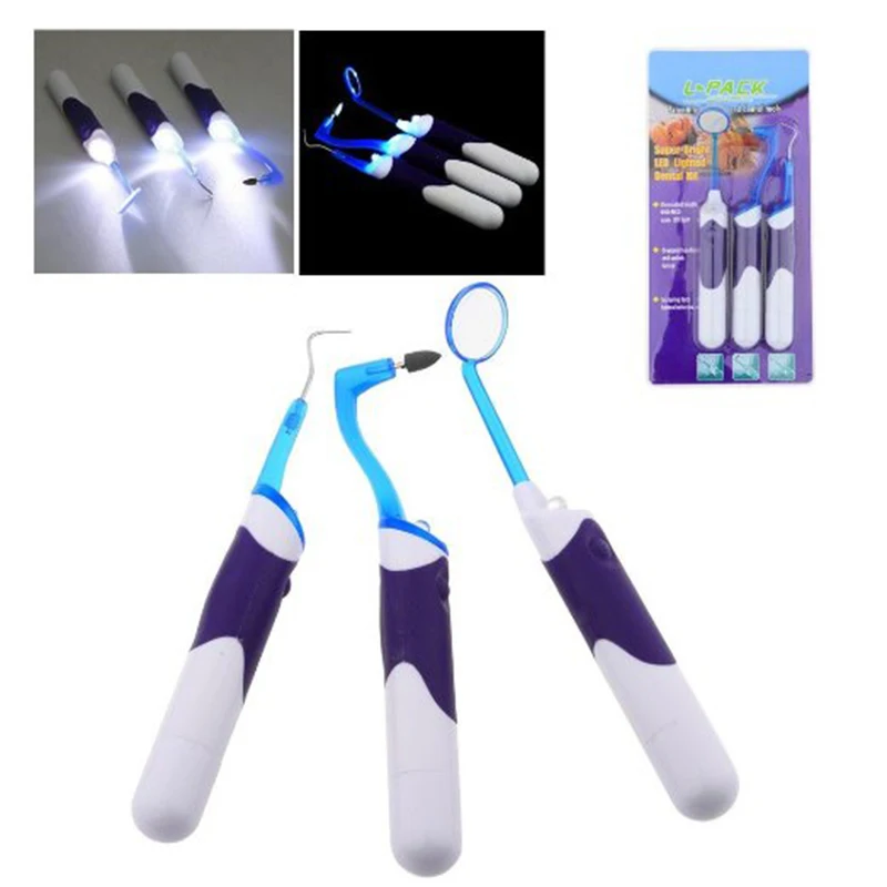 3pcs teeth cleaning kit led light teeth super bright lighted teeth whitening