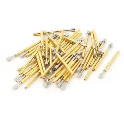 

50 Pcs P75-G 1.3mm Flat Tip 16.5mm Length Spring Test Probes Pin