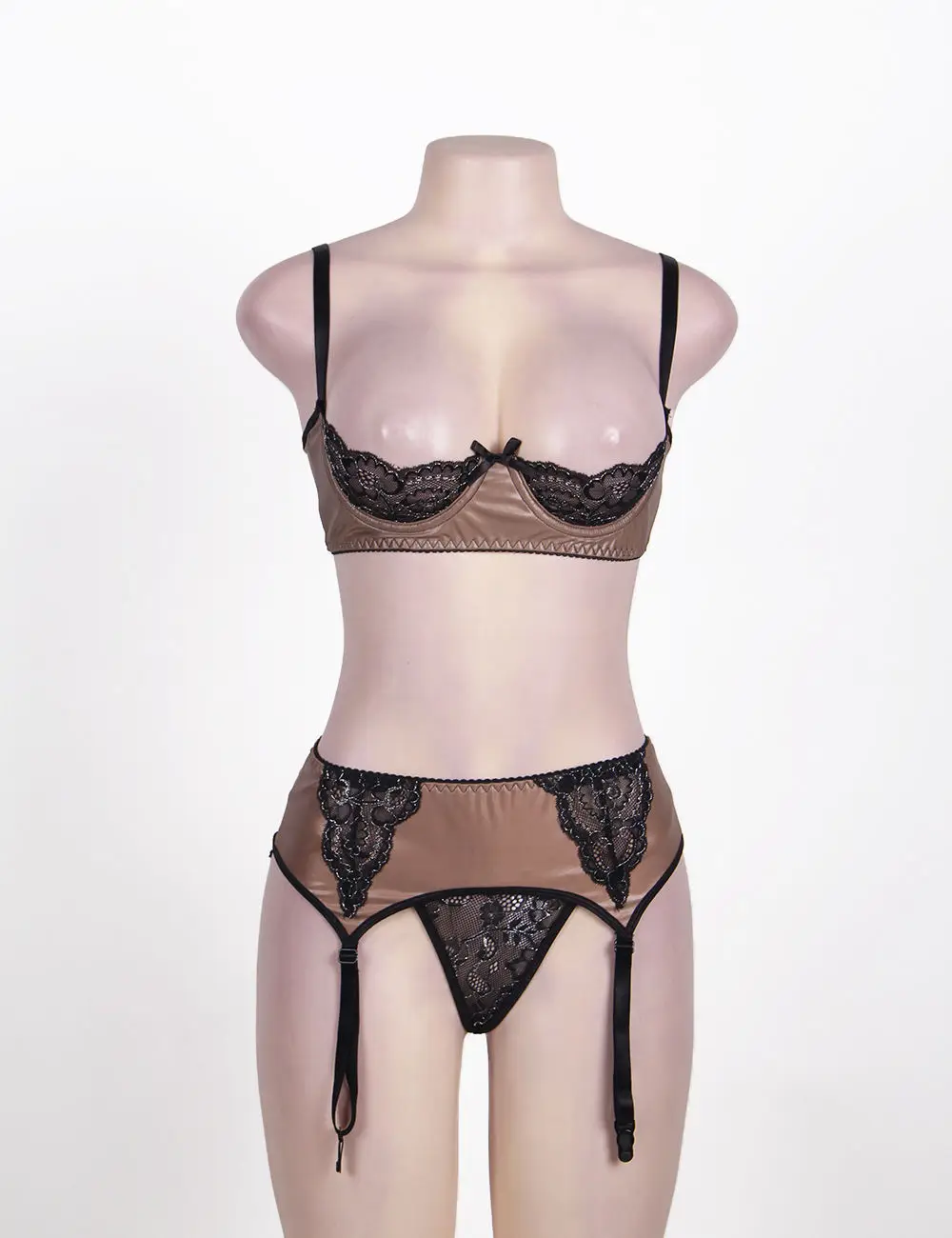 Faux Leather Wetlook Mesh Floral Lace Open Cup Wire Bralette Bra Top Garter Belt Skirt Thong Fetish 3 Pcs Lingerie Set Plus Size Faux Leather Wetlook Mesh Floral Lace Open Cup Wire Bralette Bra Top Garter Belt Skirt Thong Fetish 3 Pcs Lingerie Set Plus Size