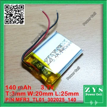 

1 pcs. li-ion battery 3.7v 140mAh rechargeable battery 3.7 v 140 mah size: 3x20x25mm