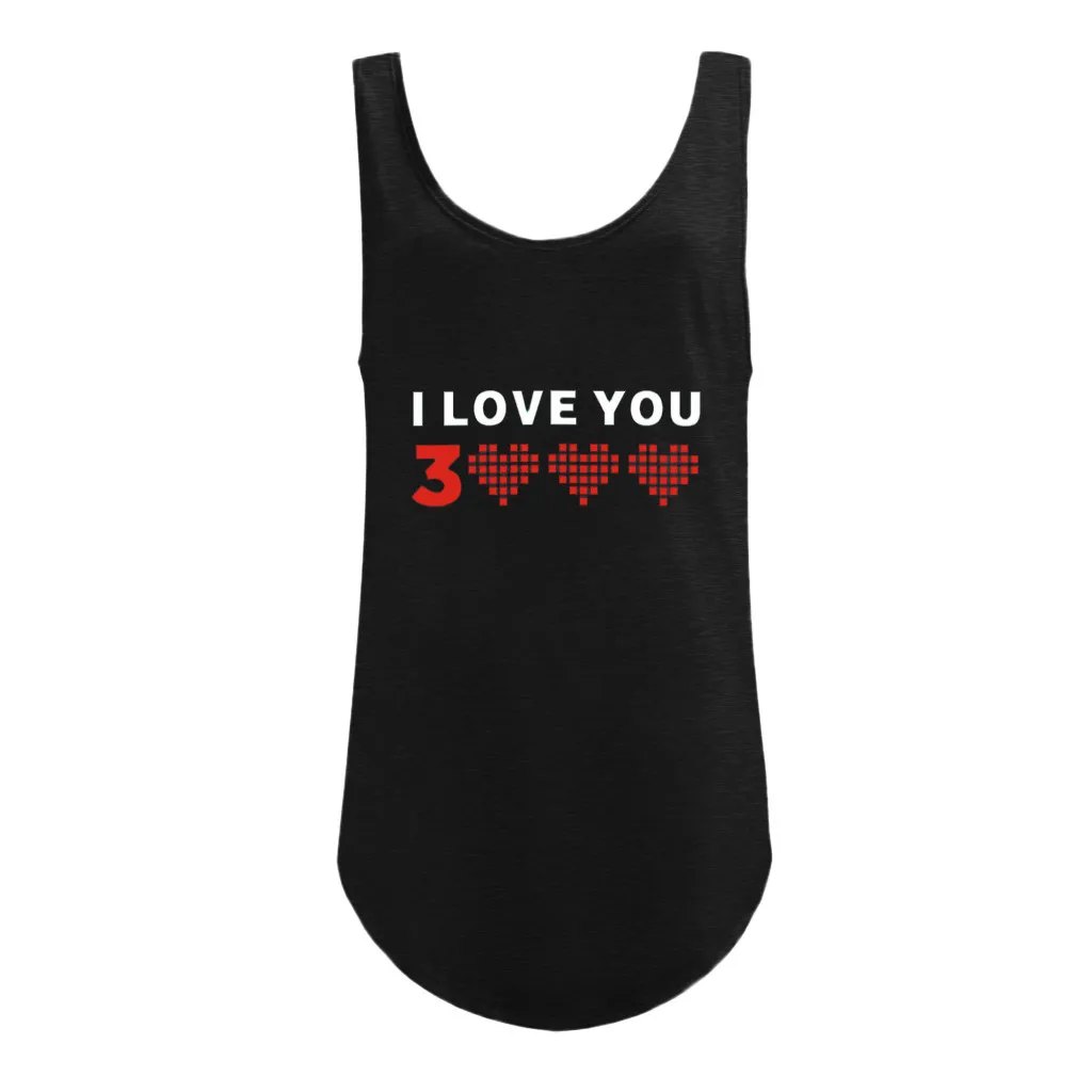 Модные летние Для женщин o-образным вырезом без рукавов топы I Love You 3000 жилет с принтом Повседневное Свободная майка