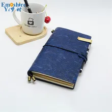 Креативный ретро блокнот с кожаным ремешком, блокнот для путешествий, блокнот с отрывными листами, дневник с индивидуальным логотипом для деловых встреч, подарки N086