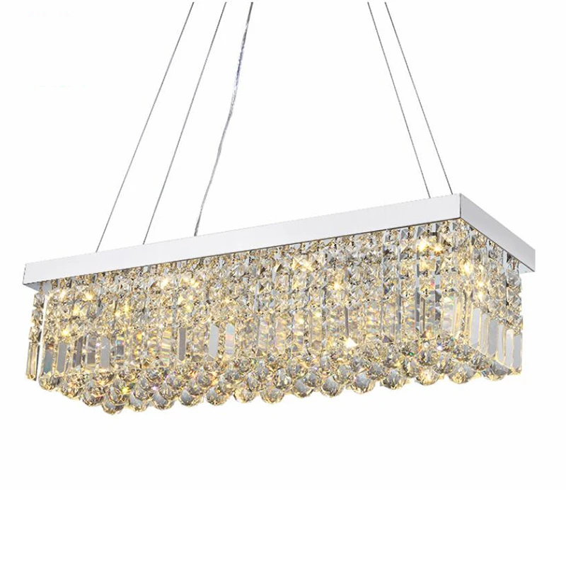 

LED Modern Rectangular Crystal Chandelier Light Fixture Lamp Hanging Lamp for Living Room Dining Room Restaurant Decoration