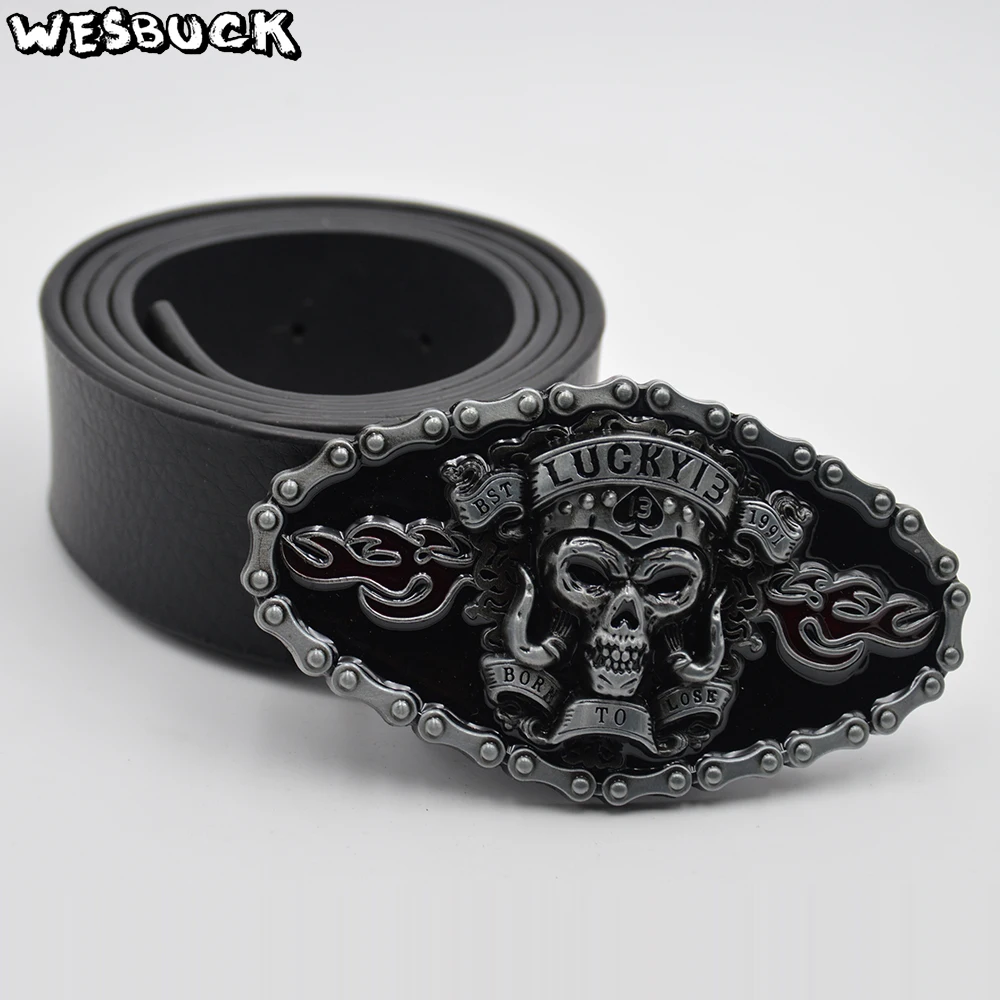 Бренд WesBuck мужской ремень DIY аксессуары большой металлический ковбойский с