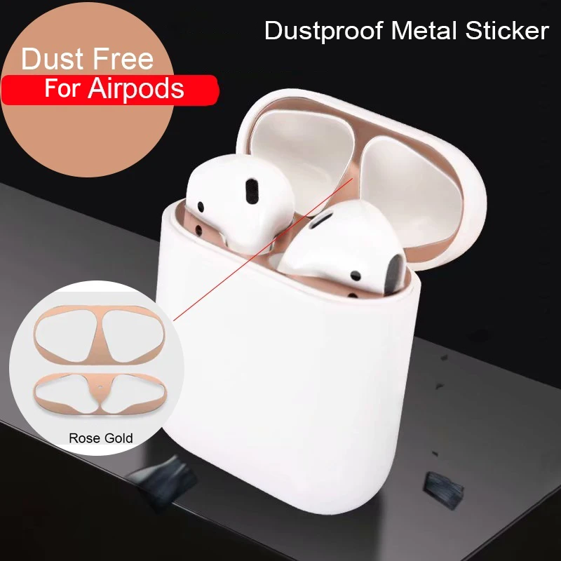 Metal Dust Guard Sticker For Apple AirPods Case Cover Plating Protective Skin Chip Earphone Etui Coque Stofbeschermingssticker Metal Dust Guard Sticker For Apple AirPods Case Cover Plating Protective Skin Chip Earphone Etui Coque Stofbeschermingssticker