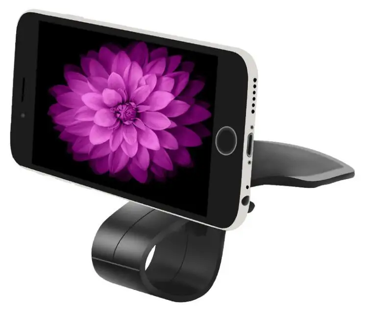 Car Phone Holder Stand Adjustable Clip Car Soft Anti Slip